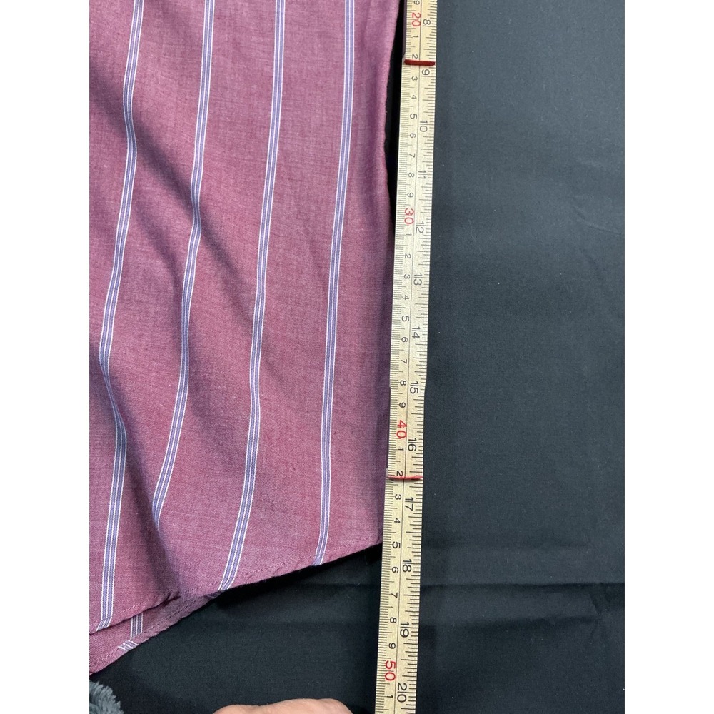 Mens Red Striped Short Sleeve Western Snap Button Up Shirt XL - Picture 4 of 6